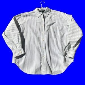 Lauren Ralph Lauren White Striped Button Down Shirt